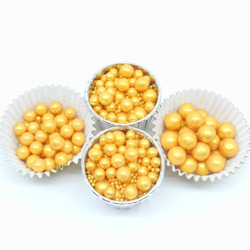 Golden Pearl Sprinkles in Different Sizes