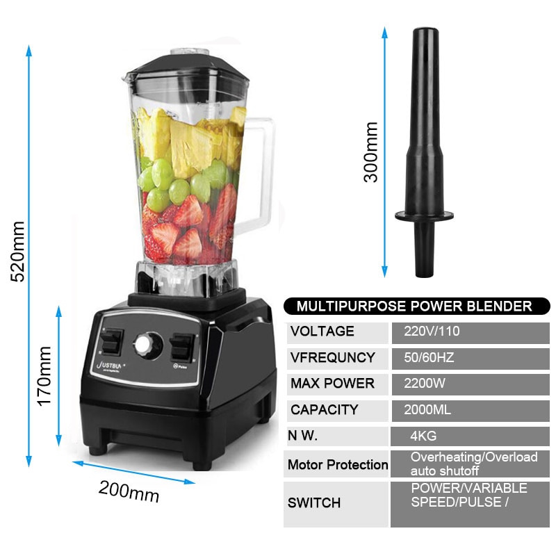 2200W Heavy Duty Commercial & Home Food Blender Professional Mixer