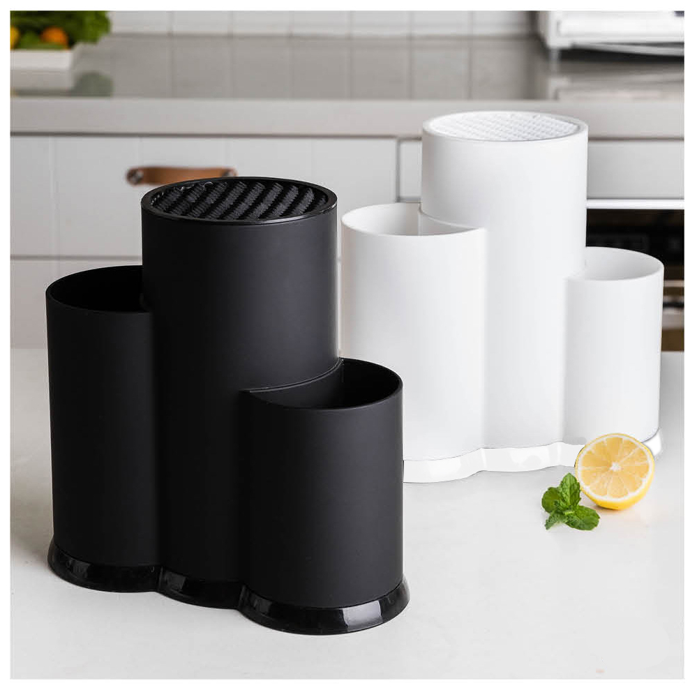 Multifunction Black / White Kitchen Utensils Holder